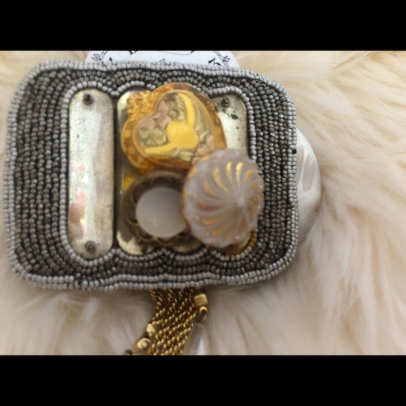 Unique Beaded Steampunk brooch - Picture 2 of 5